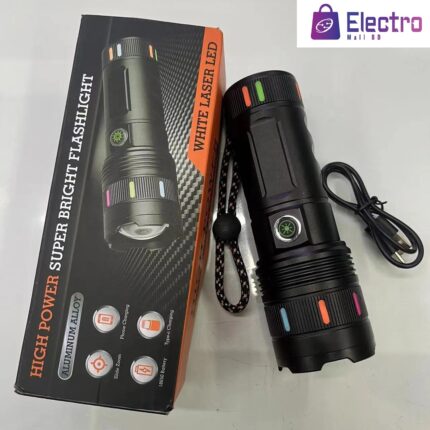 High Power Sanford Super Bright Flashlight – Slide Zoom White Laser LED Edition with 40000mah battery